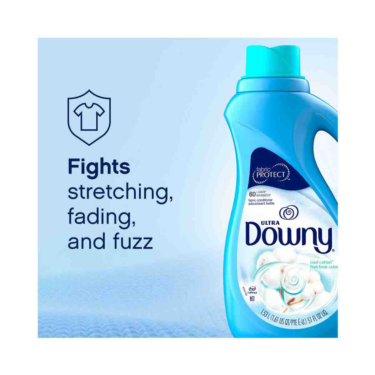Downy Ultra Cool Cotton Liquid Fabric Conditioner (Fabric Softener), 10 oz.
