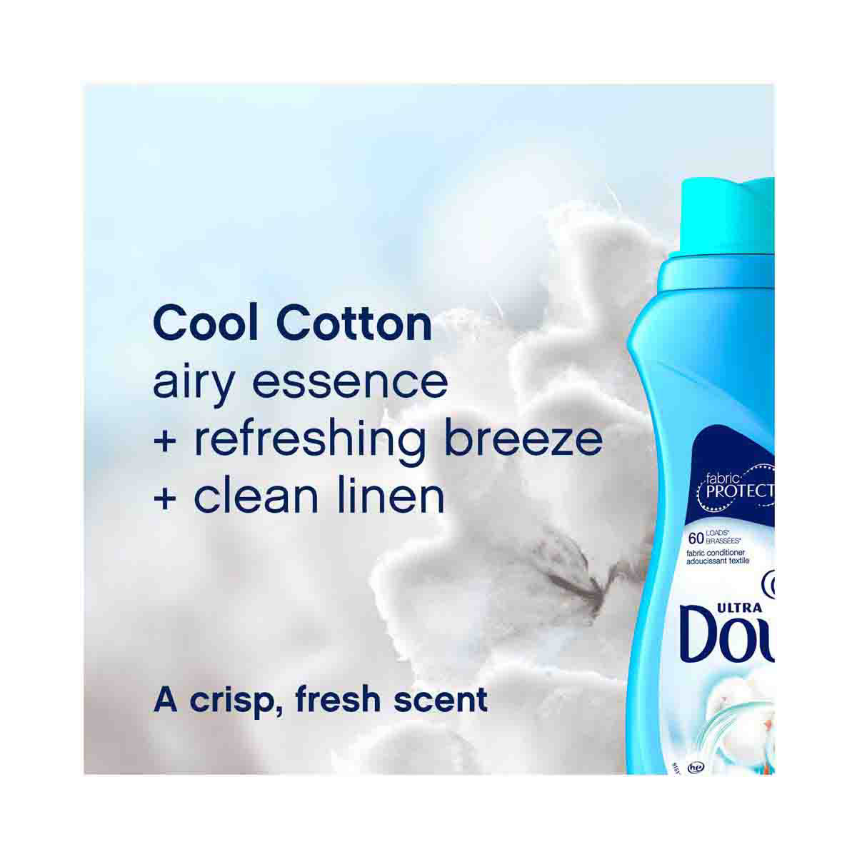 Downy Ultra Cool Cotton Liquid Fabric Conditioner (Fabric Softener), 10 oz.
