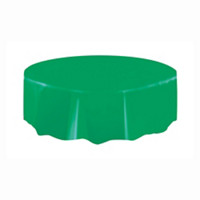 84" Round Emerald Green Plastic Tablecloth