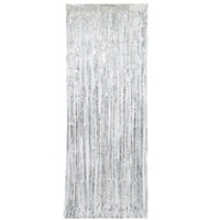 Metallic Silver Foil Fringe Curtain