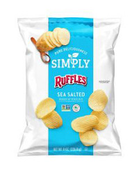 Simply Ruffles Sea Salted Reduced Fat Potato Chips, 8 oz
