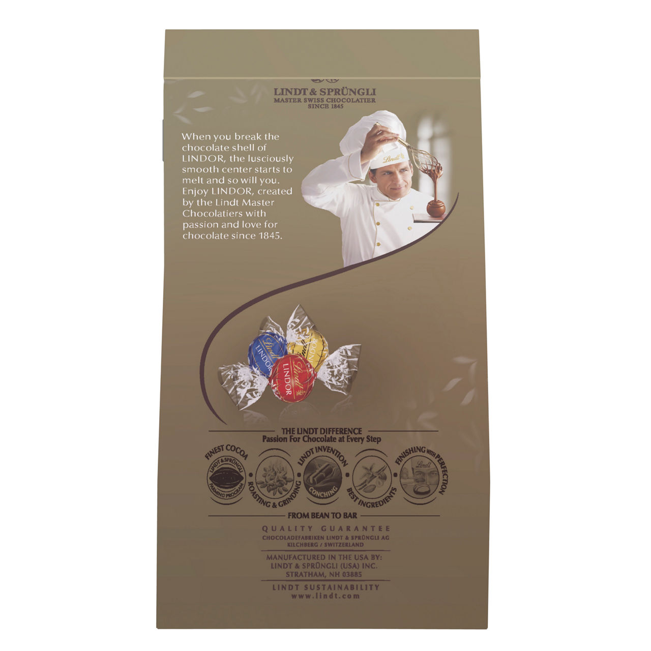 Lindor Assorted Chocolate Truffles Gold Bag