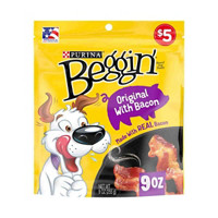 Purina Beggin' Strips Real Meat Dog Treats, Original With Bacon - 9 oz. Pouch