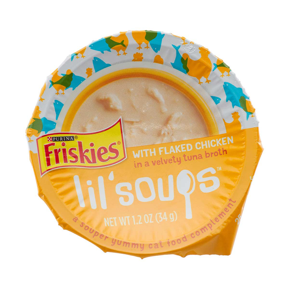 Purina Friskies Lil Soups with Flaked Chicken in a Velvety Tuna