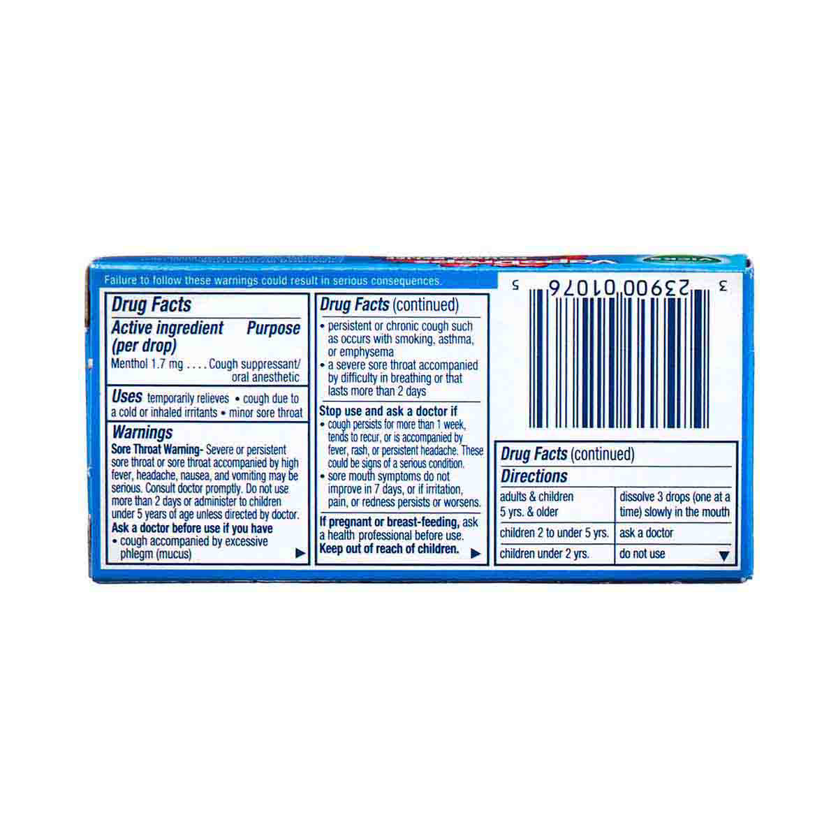 Vicks VapoDrops, Cherry, 20 Count