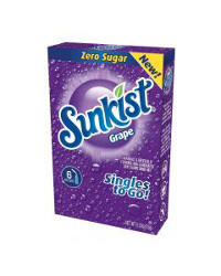 Sunkist Grape Flavored Singles To Go Drink Mix, 0.53 oz, 6 ct