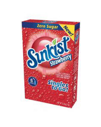 Sunkist Singles To Go Drink Mix, Strawberry, 0.53 oz, 6 ct