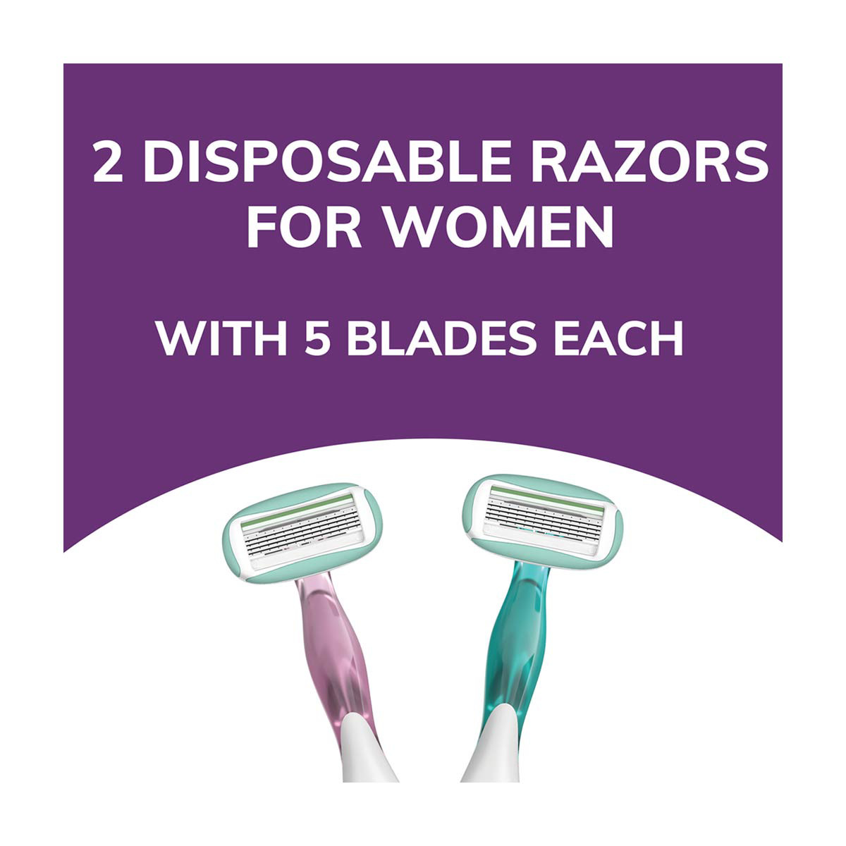 BIC Soleil Sensitive Advanced Women's Disposable 5 Blades Razors, 2 ct
