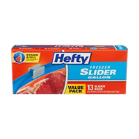 Hefty Freezer Slider Gallon Bags, Pack of 13