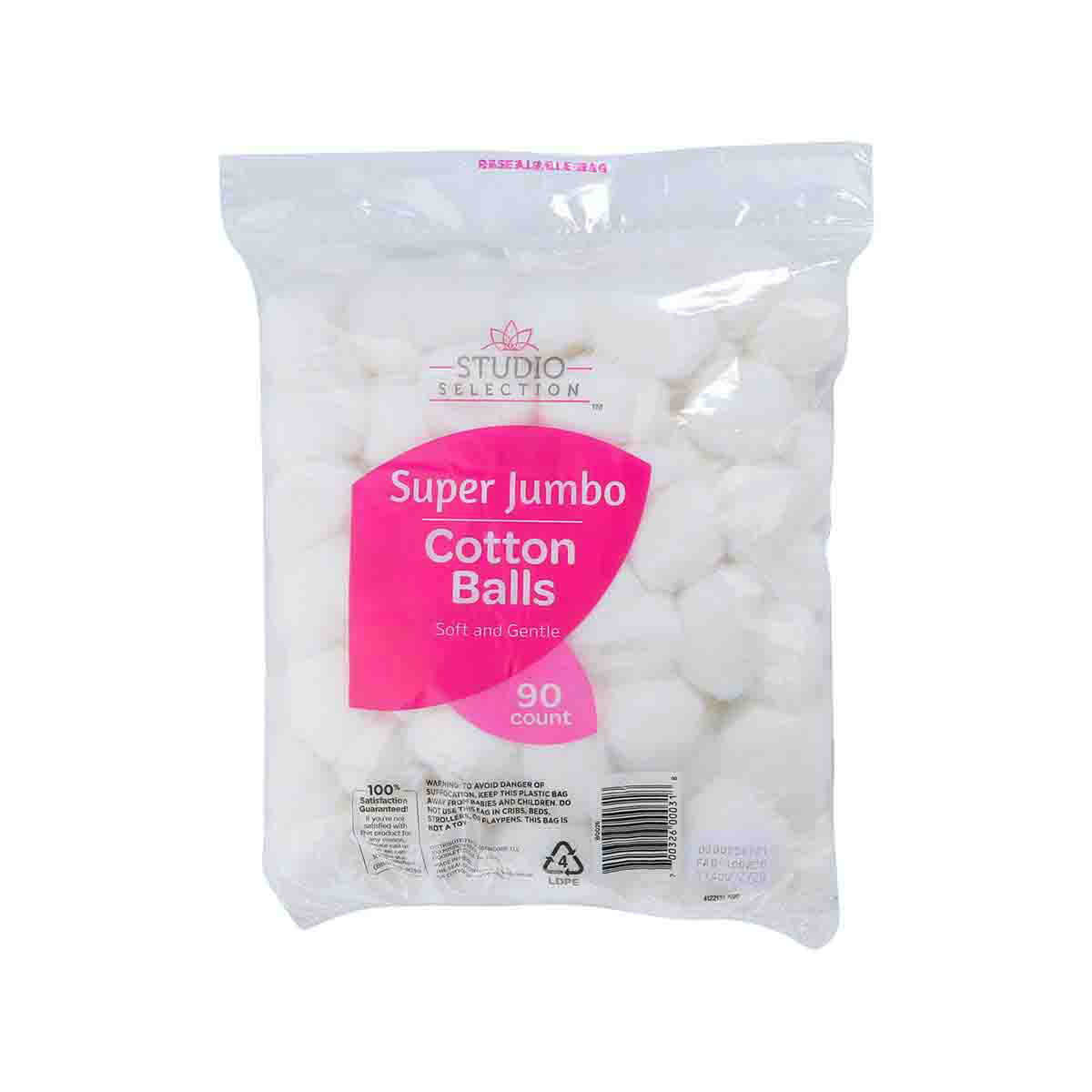 Studio Selection Super Jumbo Cotton Balls, 90 Count Hamilton Place