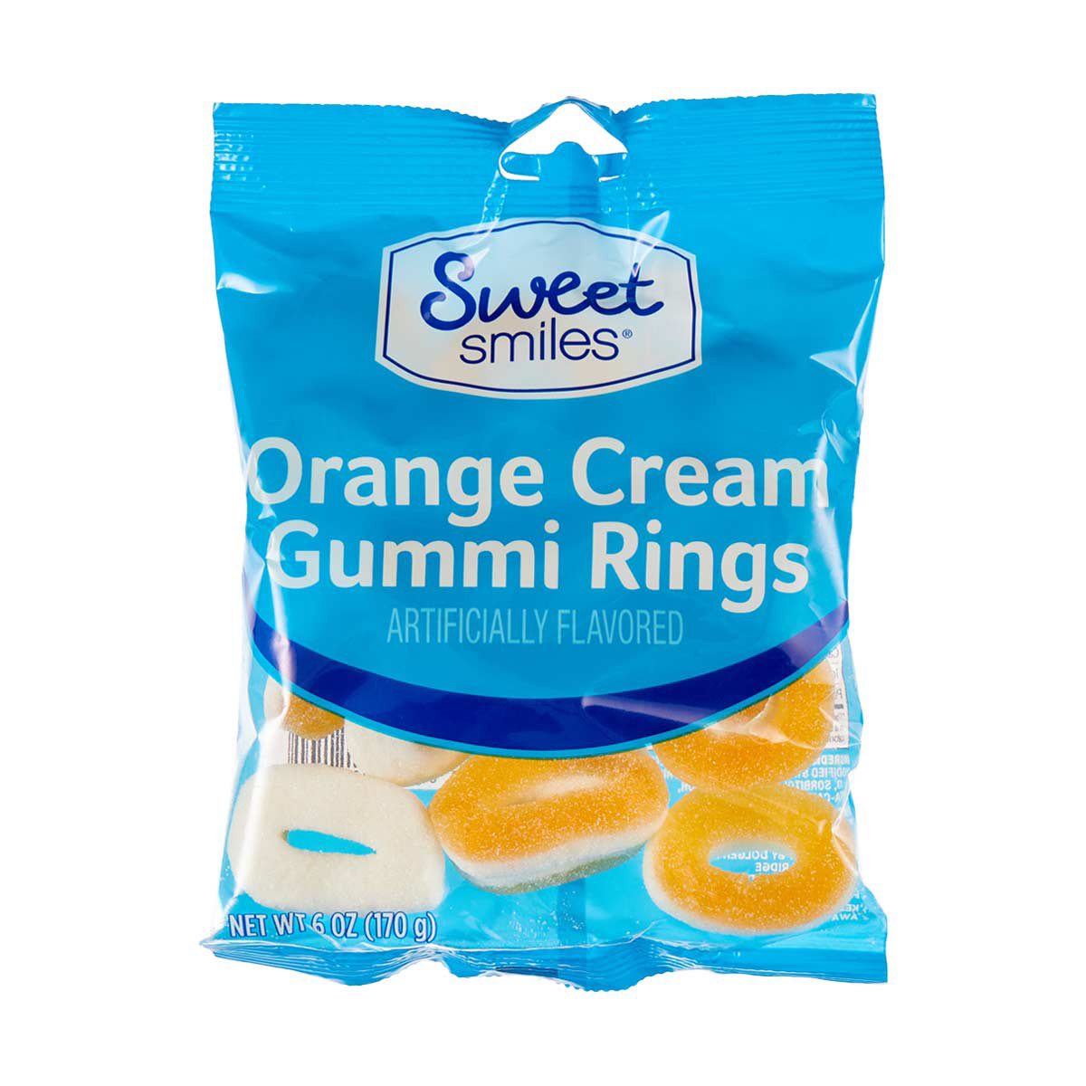 Sweet Smiles Orange Cream Gummi Rings 5 Oz