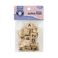 Crafter's Closet Unfinished Wood Alphabet Letter Tiles, 60 Pieces