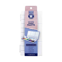 Crafter's Closet 4.75" x 9" Plastic Folding Artist Paint Palette with Easy Grip Opening and Paint Brush Holders