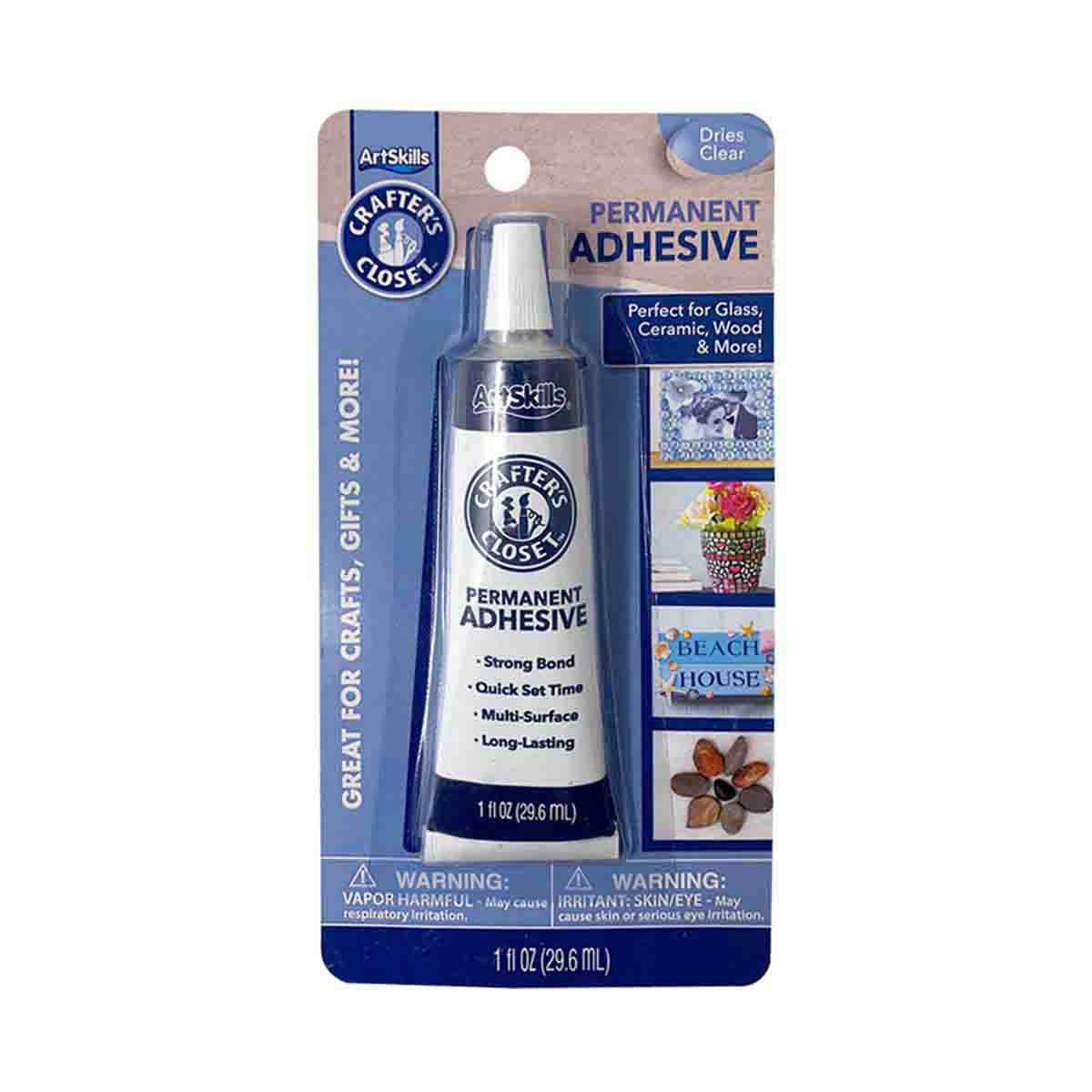 Crafter's Closet Clear Permanent Adhesive Glue for Crafts, Ceramic