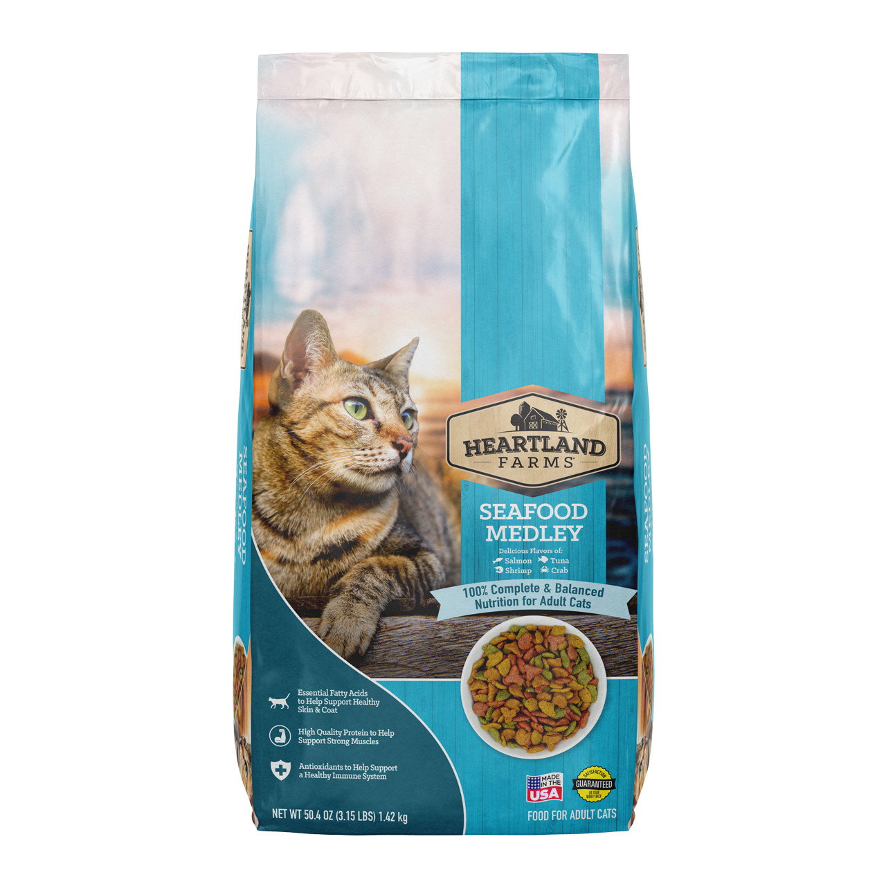 Heartland Farms Dry Cat Seafood Medley 44.8 oz