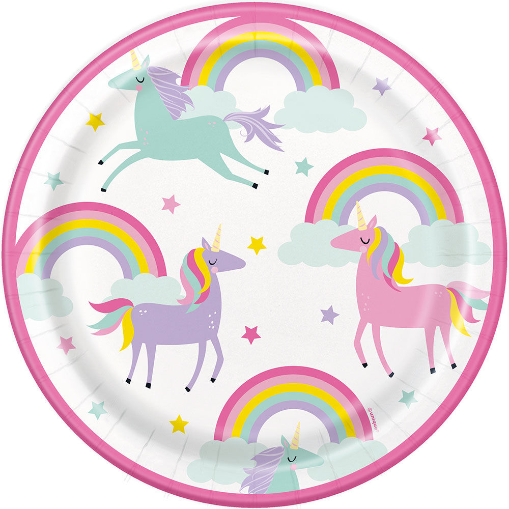 Iridescent Large Paper Plates, Pastel Birthday Party Paper Plates, Lunch  Plates, Unicorn Party, Bridal Shower Wedding, Baby Shower Tableware 