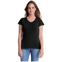 Ladies V-Neck Tee, Black, 2X Large