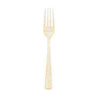 Gold Glitter Plastic Forks, 18 Count