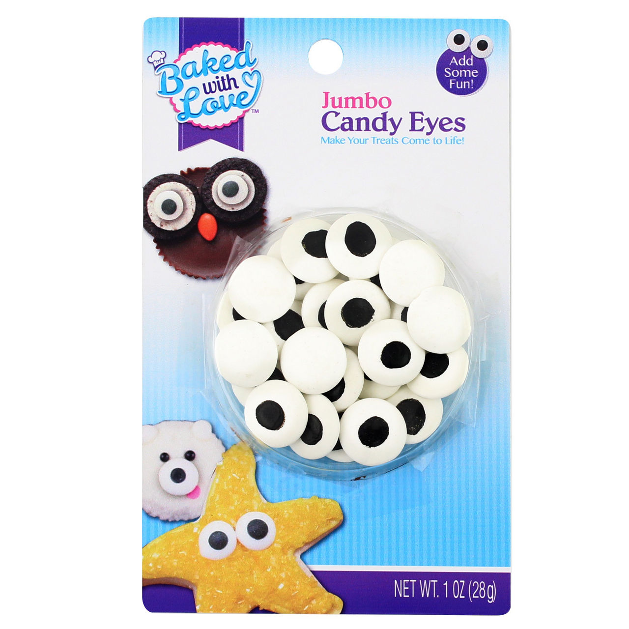 Baked with Love Jumbo Candy Eyes, Black and White