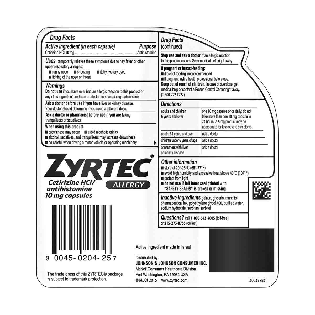 Zyrtec 24 Hour Allergy Relief Liquid Gels, 25 ct