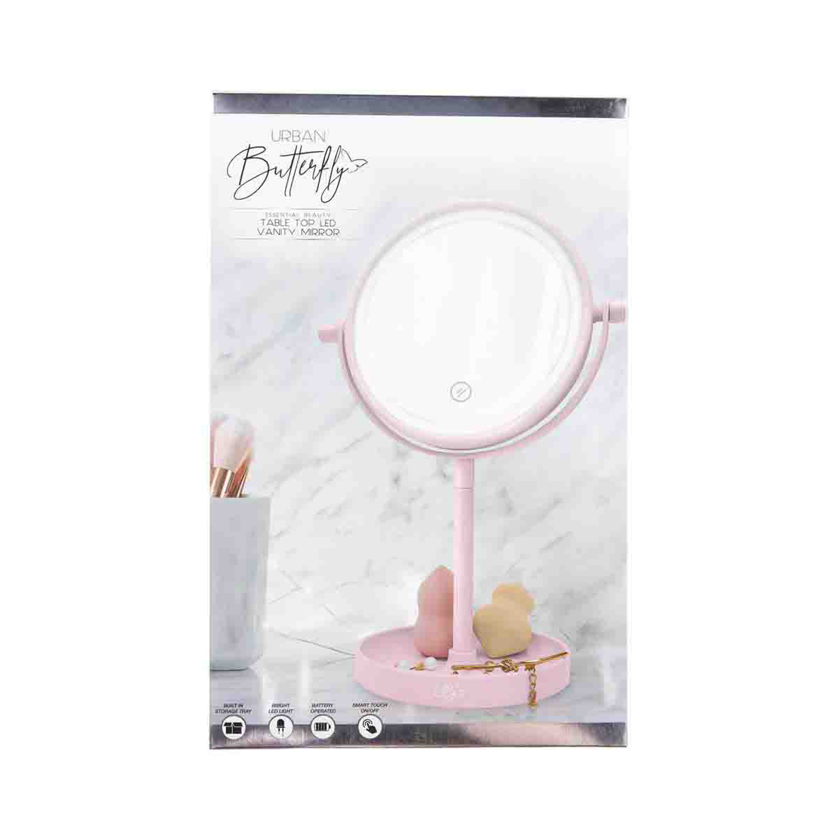 Urban butterfly table top outlet led vanity mirror