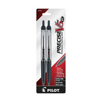 Pilot Precise V5 Premium Rolling Ball Pens, Extra Fine Point, Black Ink, 2 Count
