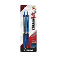 Pilot Precise V5 Premium Rolling Ball Pens, Extra Fine Point, Blue Ink, 2 Count