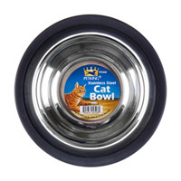 Small Stainless Steel Cat Bowl With Rubber Non-Skid