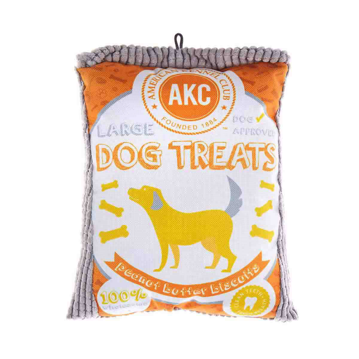 Akc Plush Dog Treat Bag Crinkle Toy