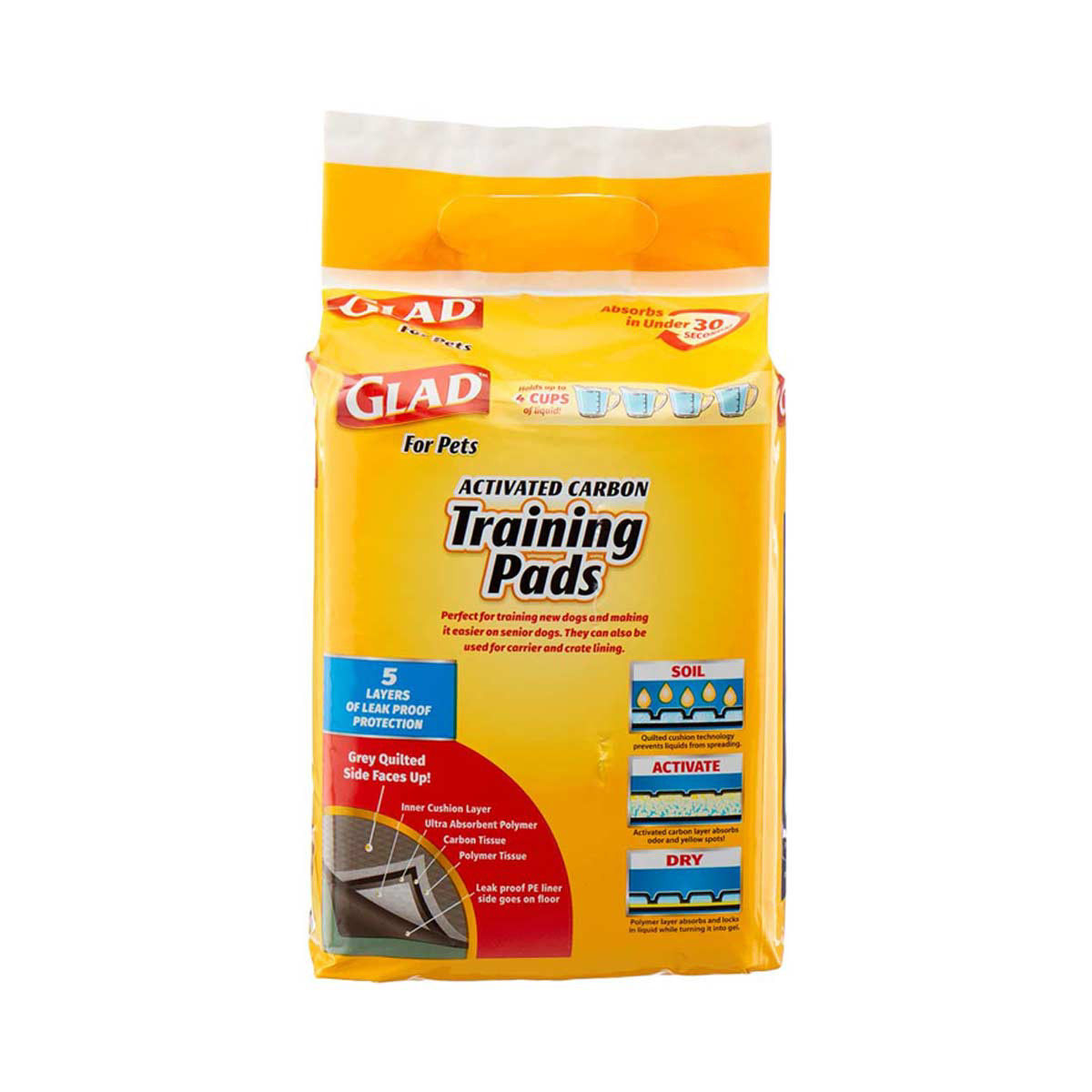 Glad activated clearance carbon training pads