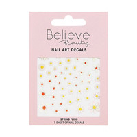 Believe Beauty Nail Decal, Spring Fling