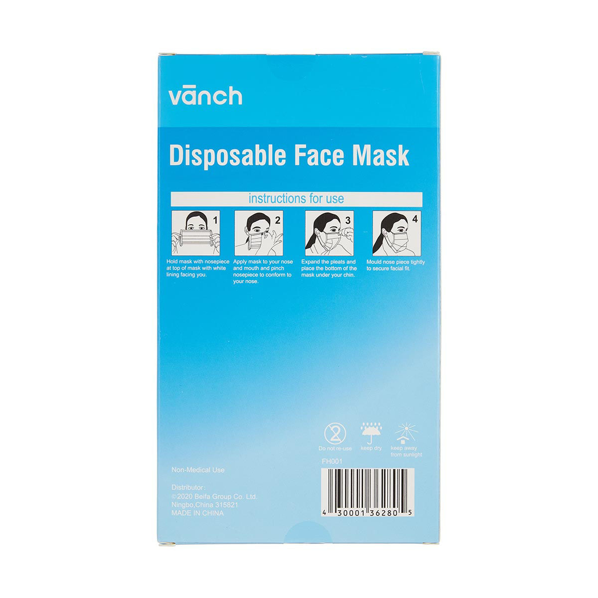 Vanch Disposable Face Masks, 7 Count