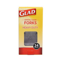 Glad Cutlery Crystal Clear Forks, 24 Count