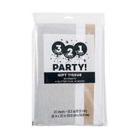 321 Party! Silver and Gold Glitter Tissue Paper