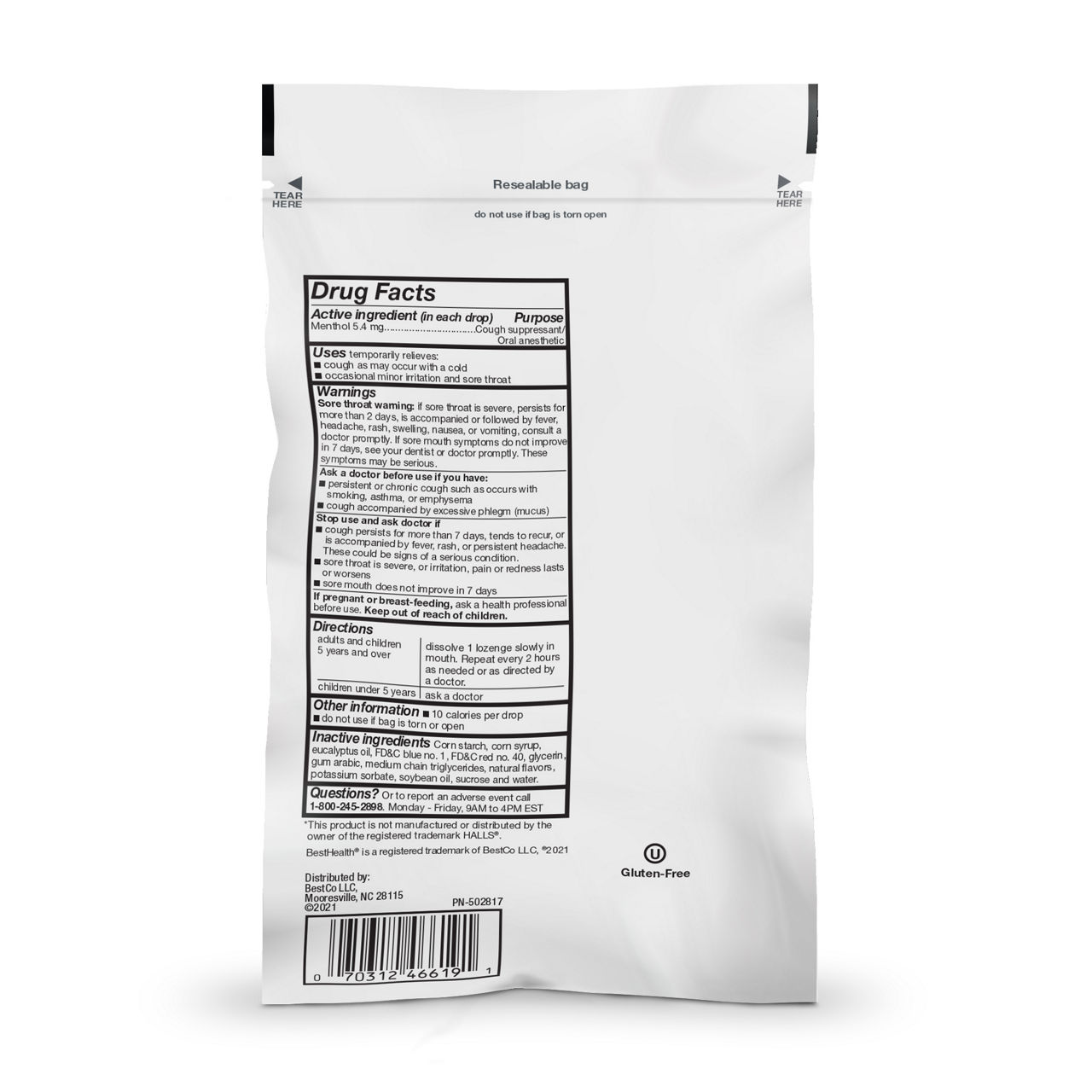 Best Health Menthol Cough Drops, 30 Count