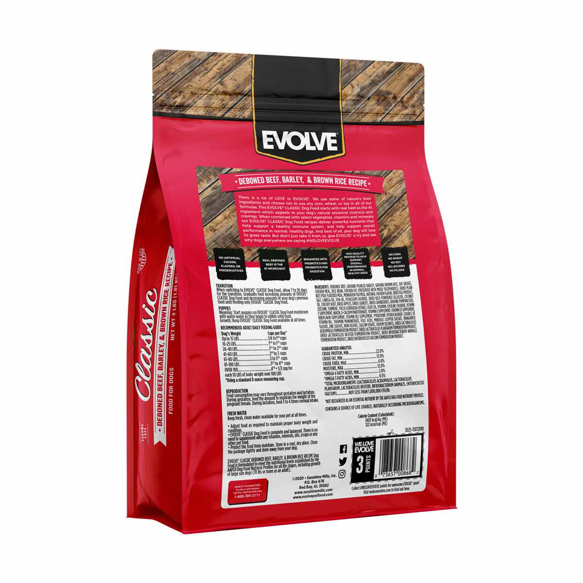 Evolve Classic Deboned Beef Barley and Brown Rice Recipe Dry Dog Food 4 lbs