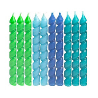 Blue & Green Spiral Birthday Candles, 10 Count