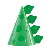 Blue & Green Dinosaur Party Hats, 8 Count