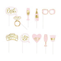 Pink & Gold Bachelorette Party Photo Booth Props,