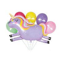 Giant Foil Unicorn & Latex Balloon Bouquet Kit, 6 Pieces