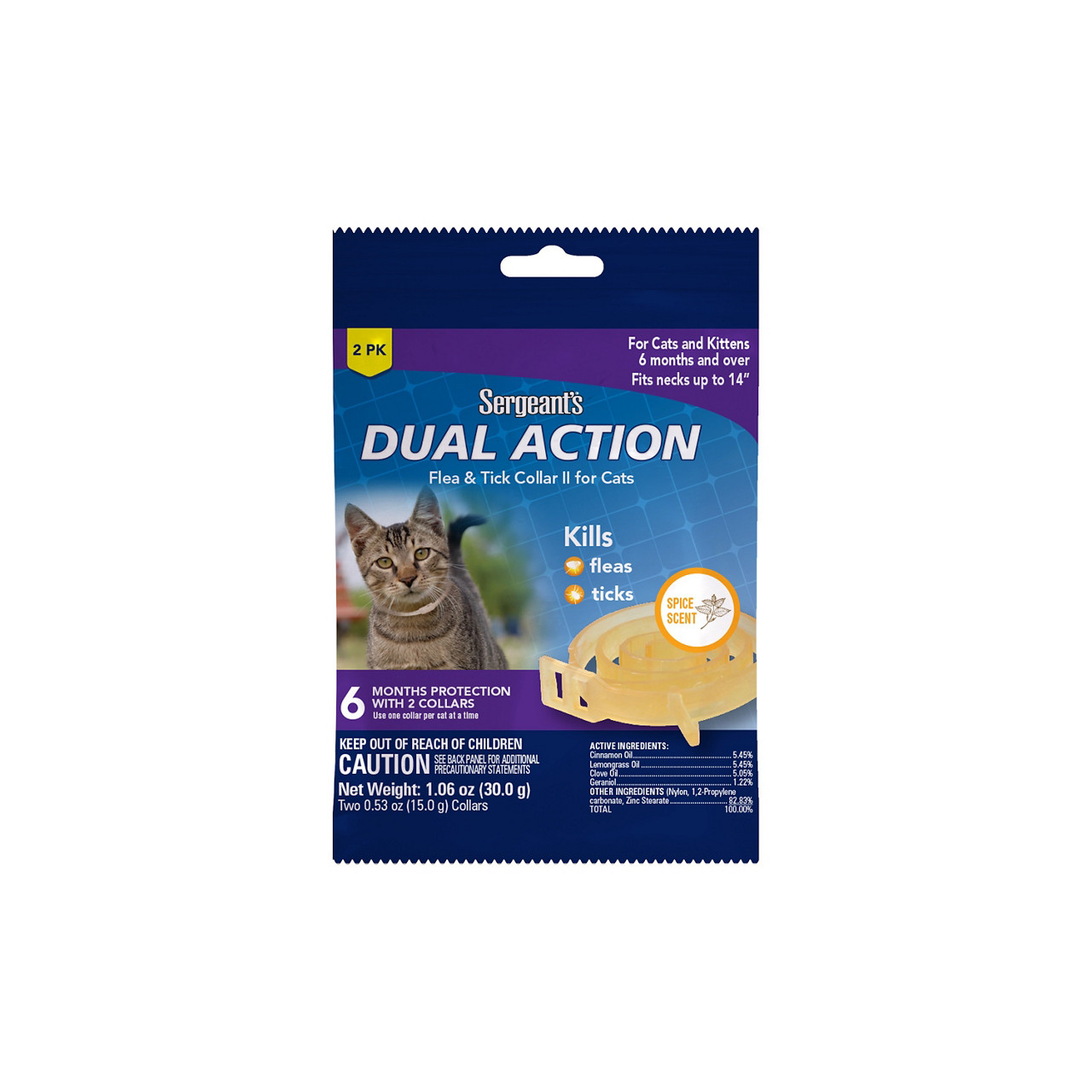 Sergeant's dual action flea collar hot sale for cats