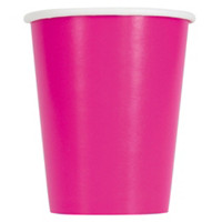 12oz Hot Pink Paper Cups, 10 Count