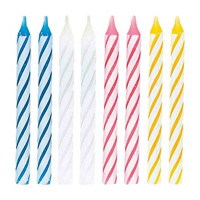321 Party! Striped Birthday Candles, Assorted, 24 ct