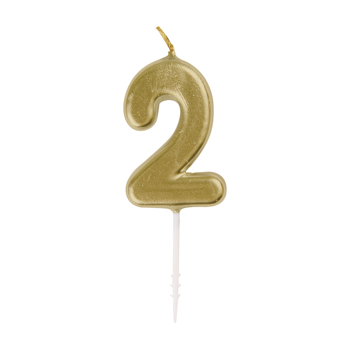 321 Party! Mini Gold Number 2 Birthday Candle