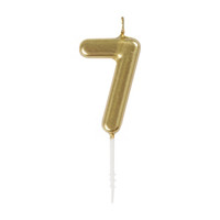 321 Party! Mini Gold Number 7 Birthday Candle