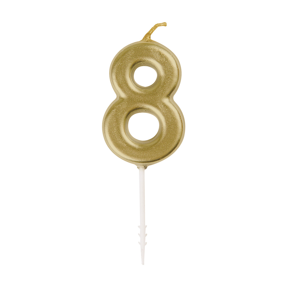 321 Party! Mini Gold Number 8 Birthday Candle