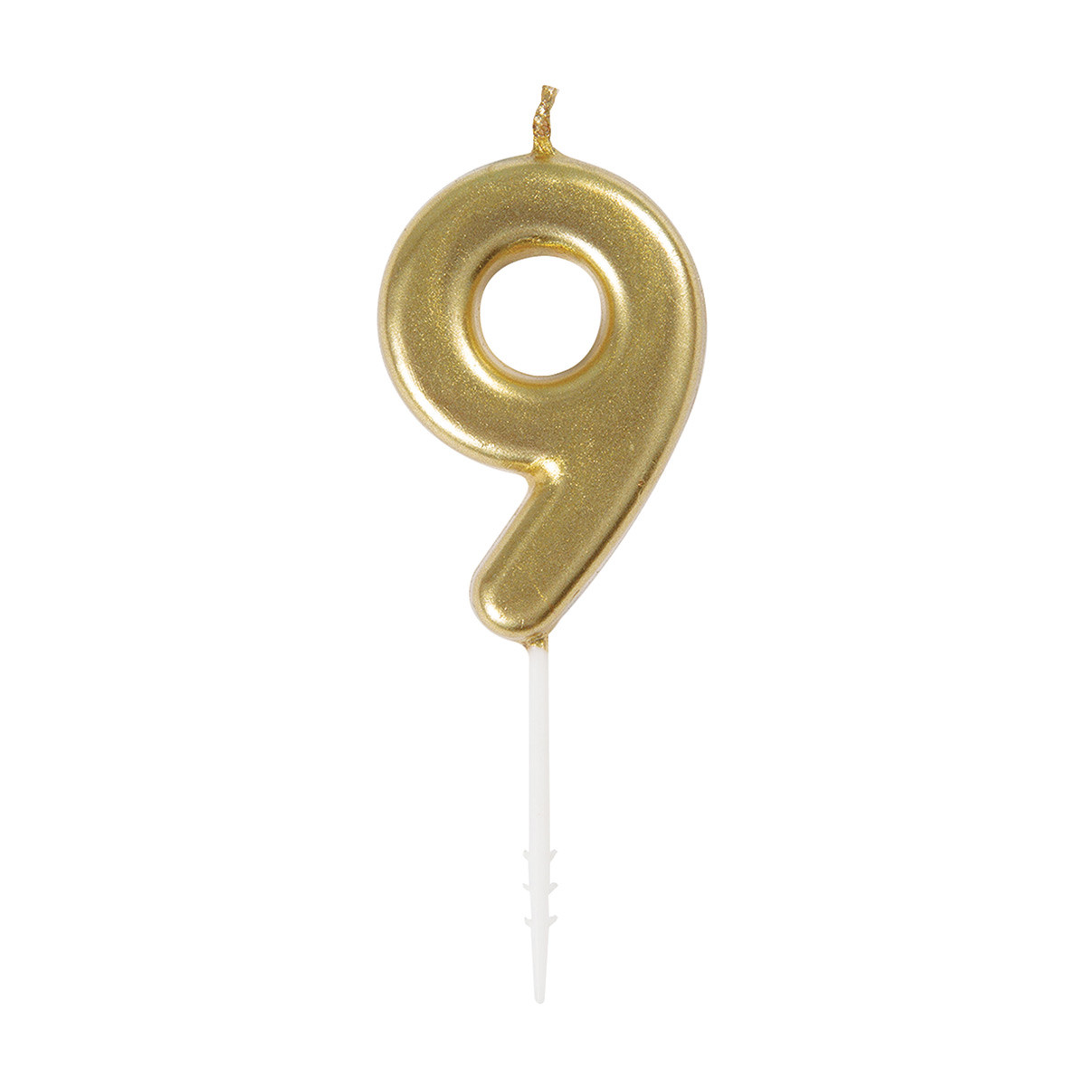 321 Party! Mini Gold Number 9 Birthday Candle