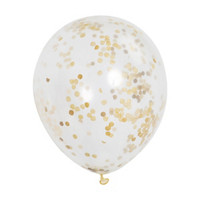 321 Party! Latex Gold Confetti Balloons, 12 in, 6 ct