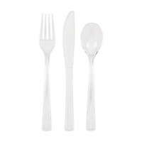 321 Party! Clear Assorted Plastic Silverware Set, 24