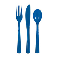 321 Party! Royal Blue Assorted Plastic Silverware Set,